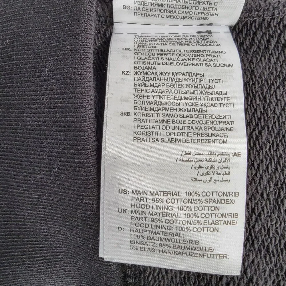 Adidas Originals Hoodie Womens Large Black White Trefoil Pullover Sweatshirt NEW - Picture 13 of 16